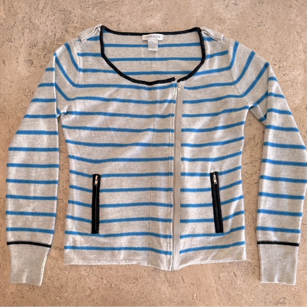 JAMISON Cashmere Blend Zip Up Cardigan